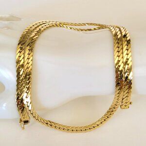 Italian 14K Yellow Gold Flat Curb Chain Necklace 19" x 5mm, 32.74 Grams